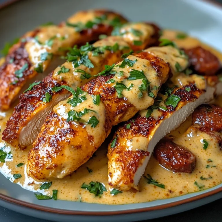 Aiguillettes de Poulet, Sauce Crémeuse au Chorizo