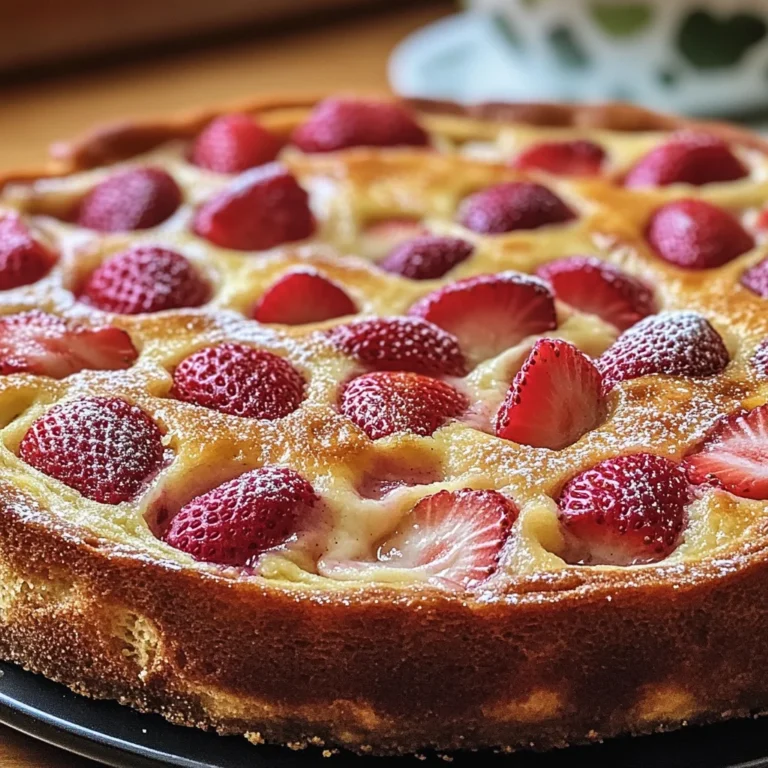 Clafoutis à la rhubarbe et fraises
