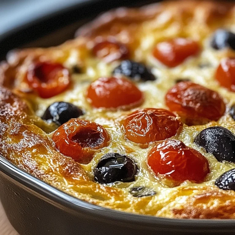 Clafoutis salé aux tomates cerise, olives et chèvre
