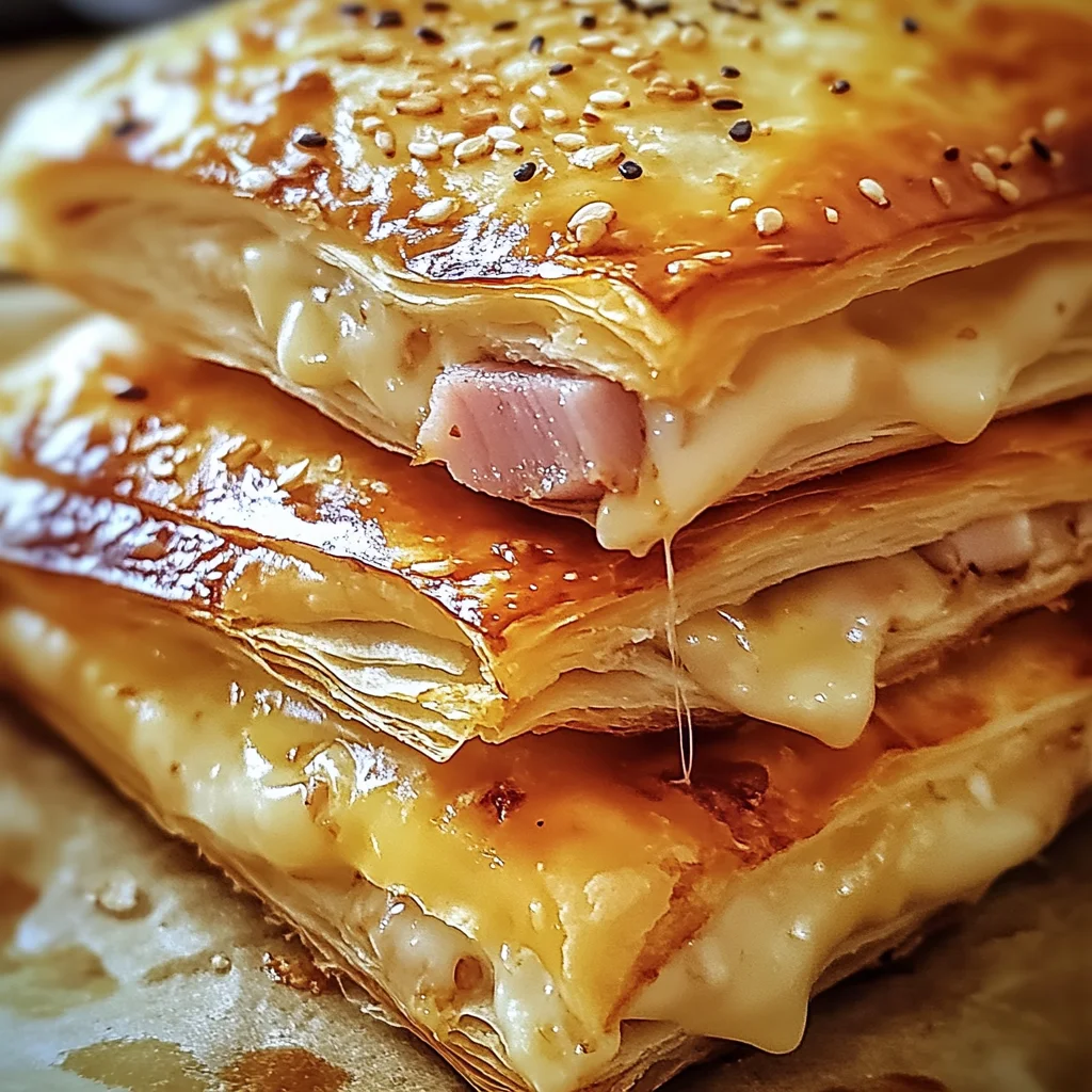 Feuilletés Croustillants au jambon de poulet et Fromage