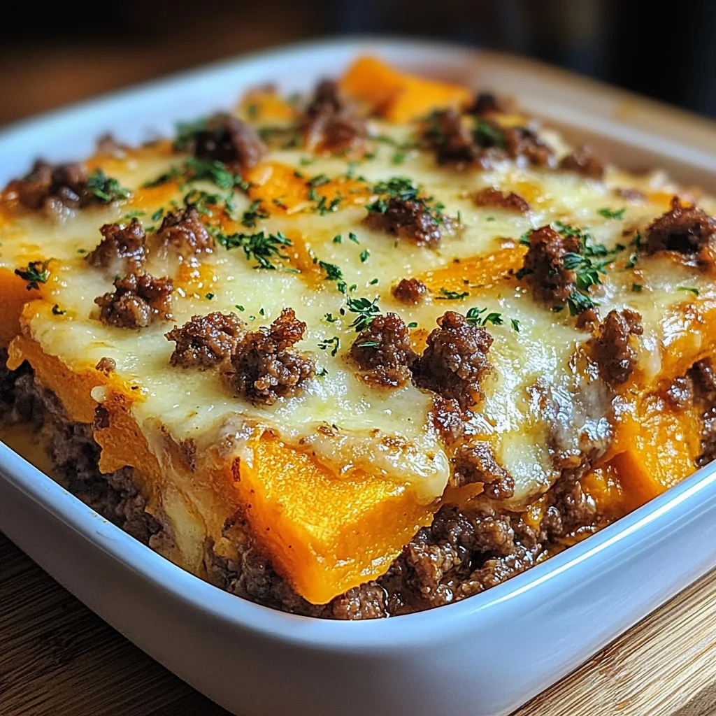 Gratin de patate douce et bœuf haché