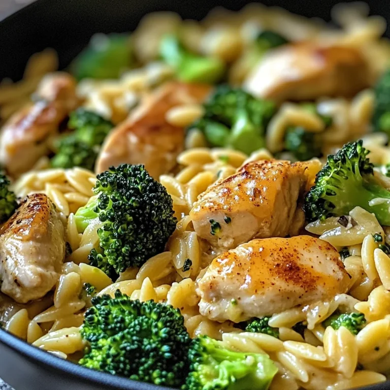 Poulet brocoli orzo au cheddar