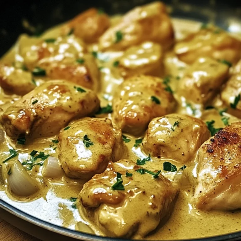 Poulet crémeux à la moutarde et au vinaigre de cidre blanc