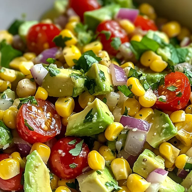 Salade de maïs et avocat