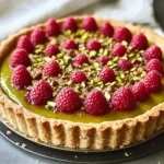 Tarte frangipane pistache framboises